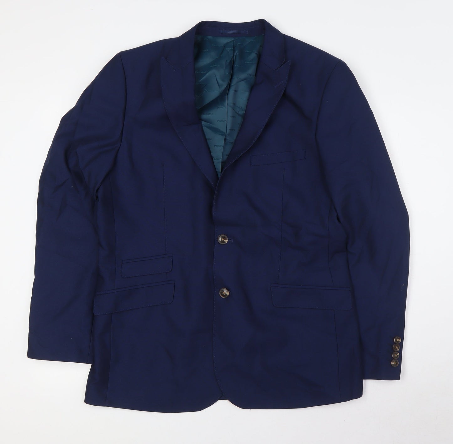 OneSixFive Mens Blue Polyester Jacket Suit Jacket Size 42 Regular
