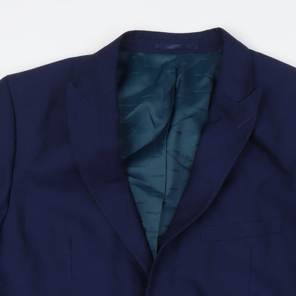 ONESIX5IVE Mens Blue Polyester Jacket Suit Jacket Size 42 Regular