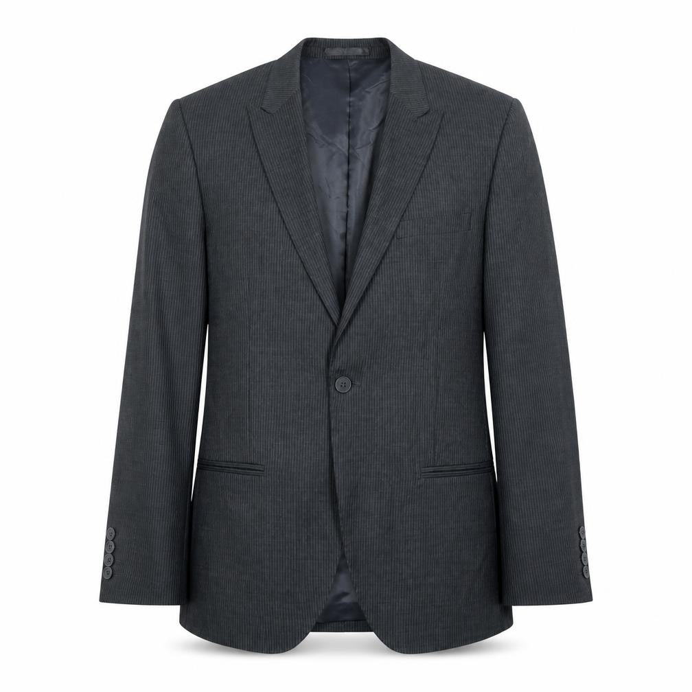 Butler & Webb Mens Grey Striped Polyester Jacket Suit Jacket Size 36 Regular