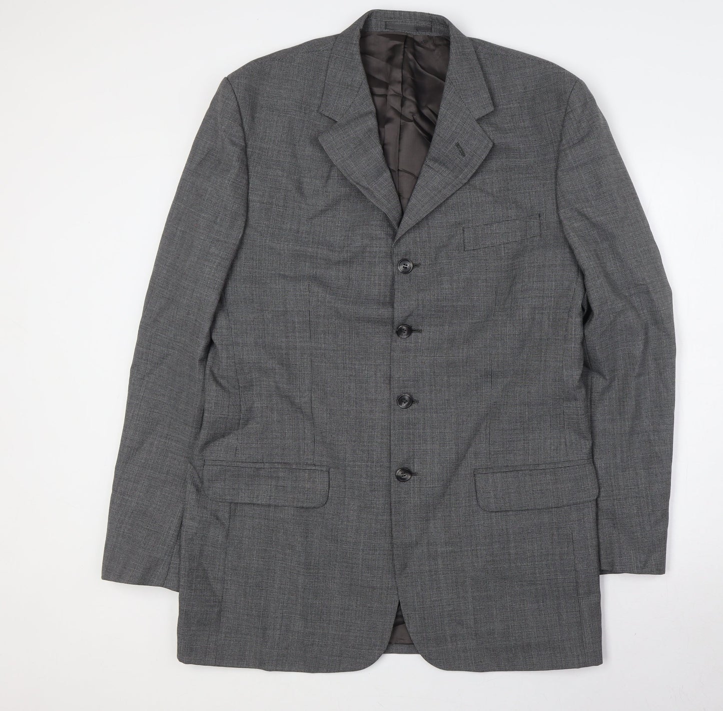 Candidate Mens Grey Polyester Jacket Suit Jacket Size 40 Big & Tall