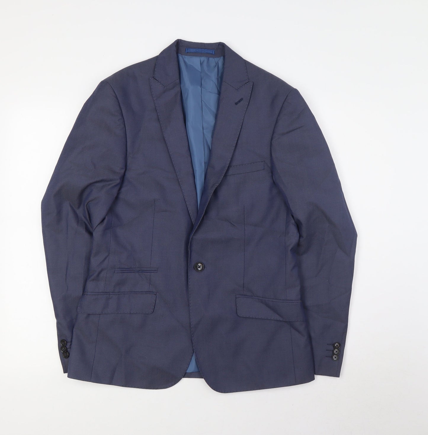Marks and Spencer Mens Blue Polyester Jacket Suit Jacket Size 36 Regular