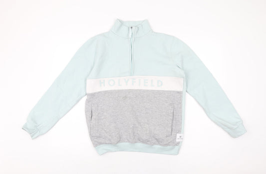 Holyfield Girls Blue Cotton Pullover Sweatshirt Size 12-13 Years Zip