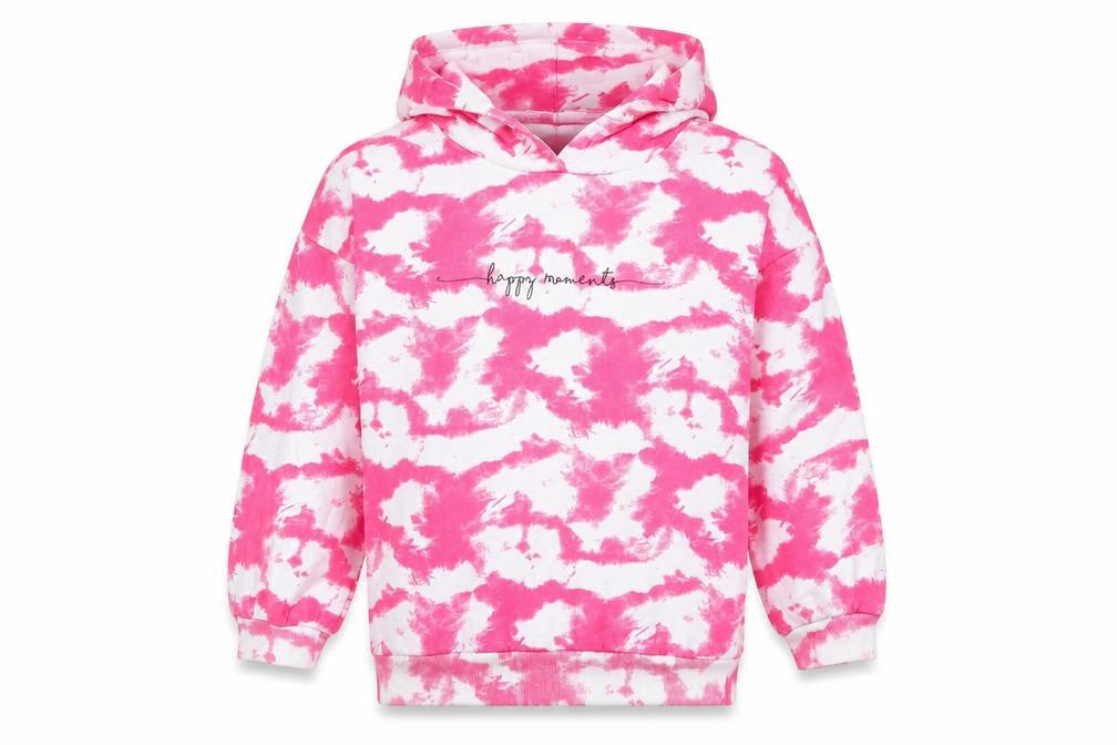 Minoti Girls Pink Geometric Cotton Pullover Hoodie Size 11-12 Years Pullover
