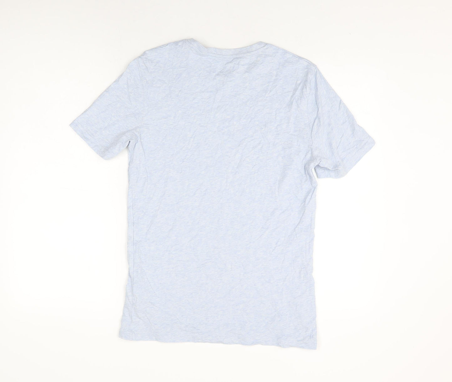 Marks and Spencer Mens Blue Cotton T-Shirt Size S Round Neck