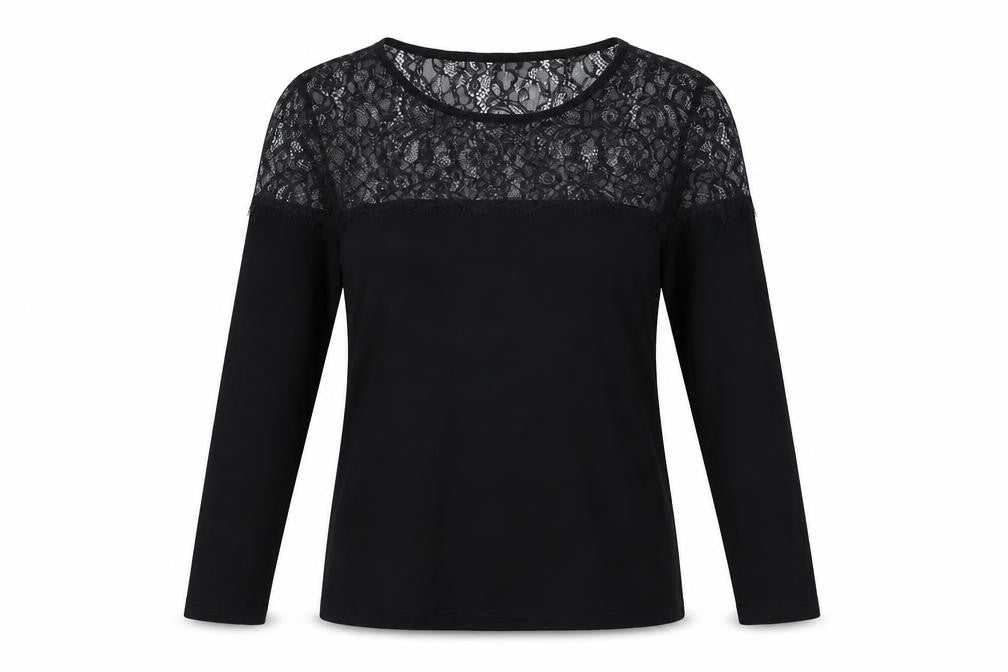 Lipsy Womens Black Viscose Basic T-Shirt Size 14 Round Neck
