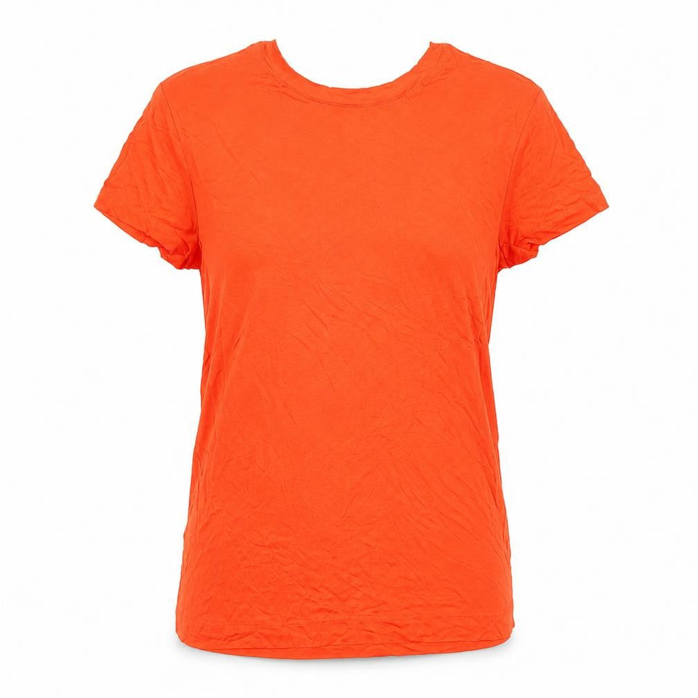 Zara Womens Red Viscose Basic T-Shirt Size L Round Neck