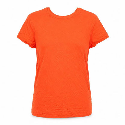 Zara Womens Red Viscose Basic T-Shirt Size L Round Neck