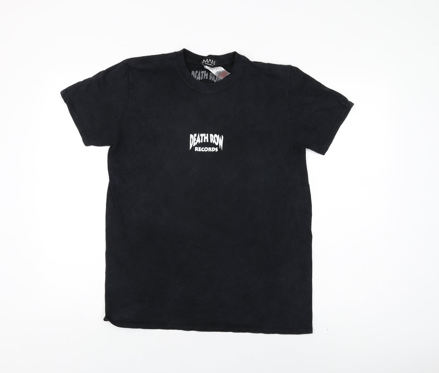 Boohoo Mens Black Cotton T-Shirt Size XS Round Neck