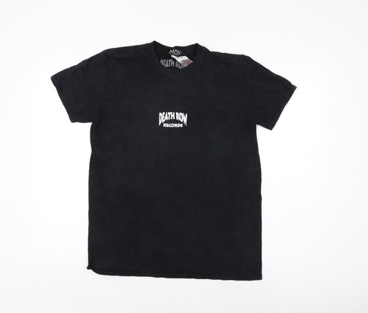 Boohoo Mens Black Cotton T-Shirt Size XS Round Neck