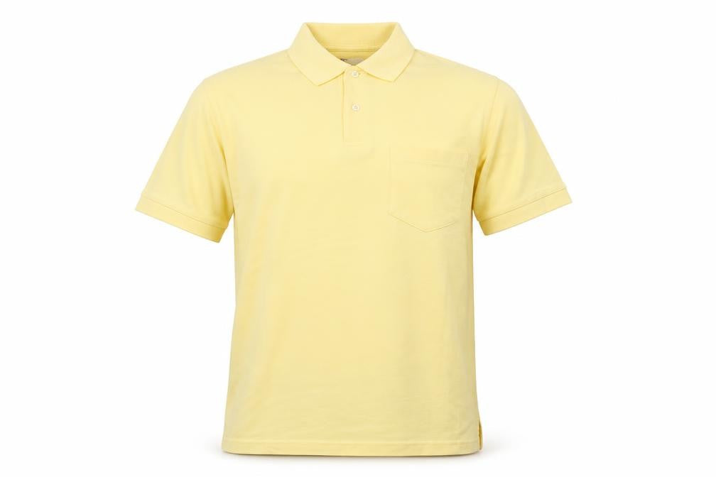 Natural Issue Mens Yellow Cotton Polo Size M Collared Button