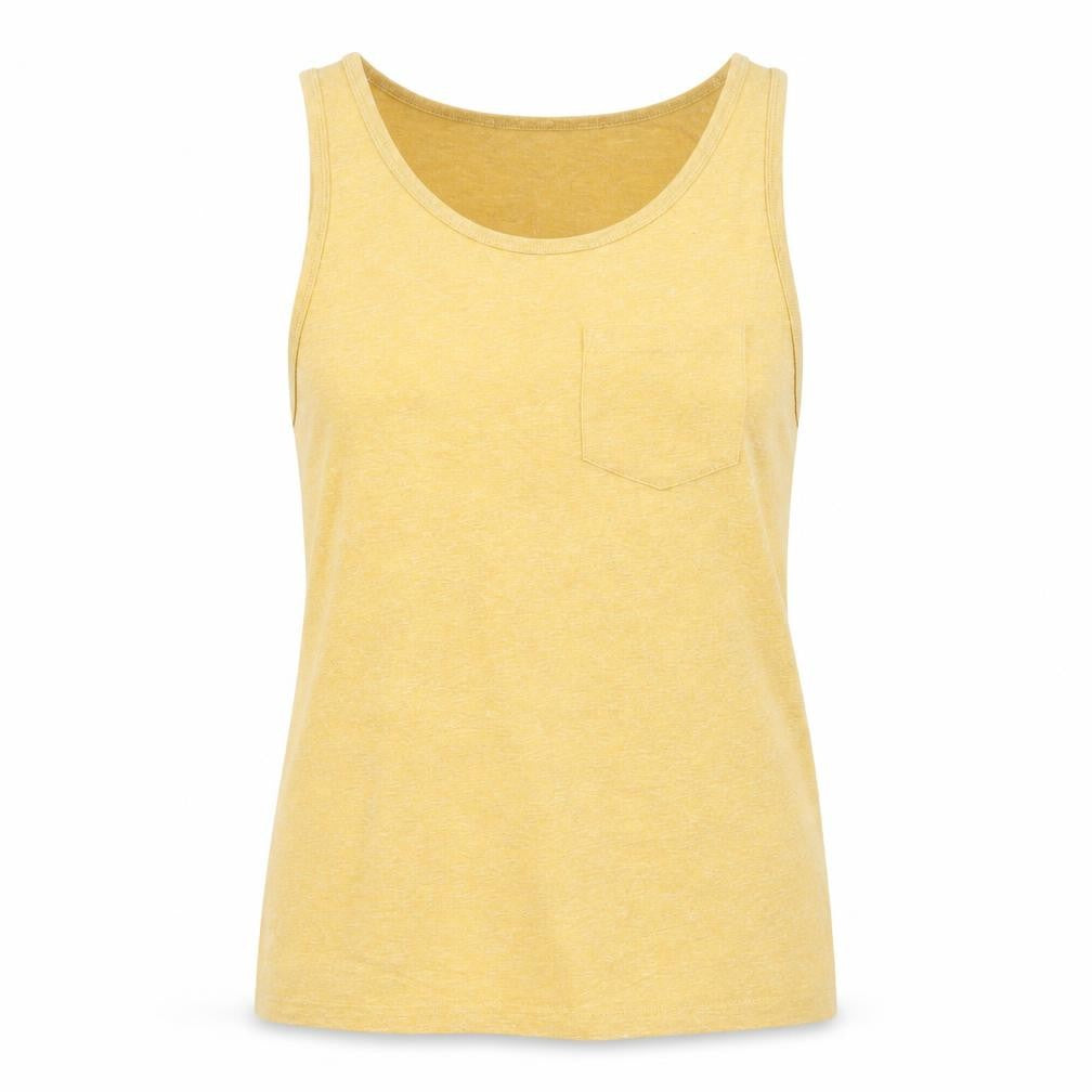 Zara Womens Yellow Cotton Basic Tank Size L Scoop Neck