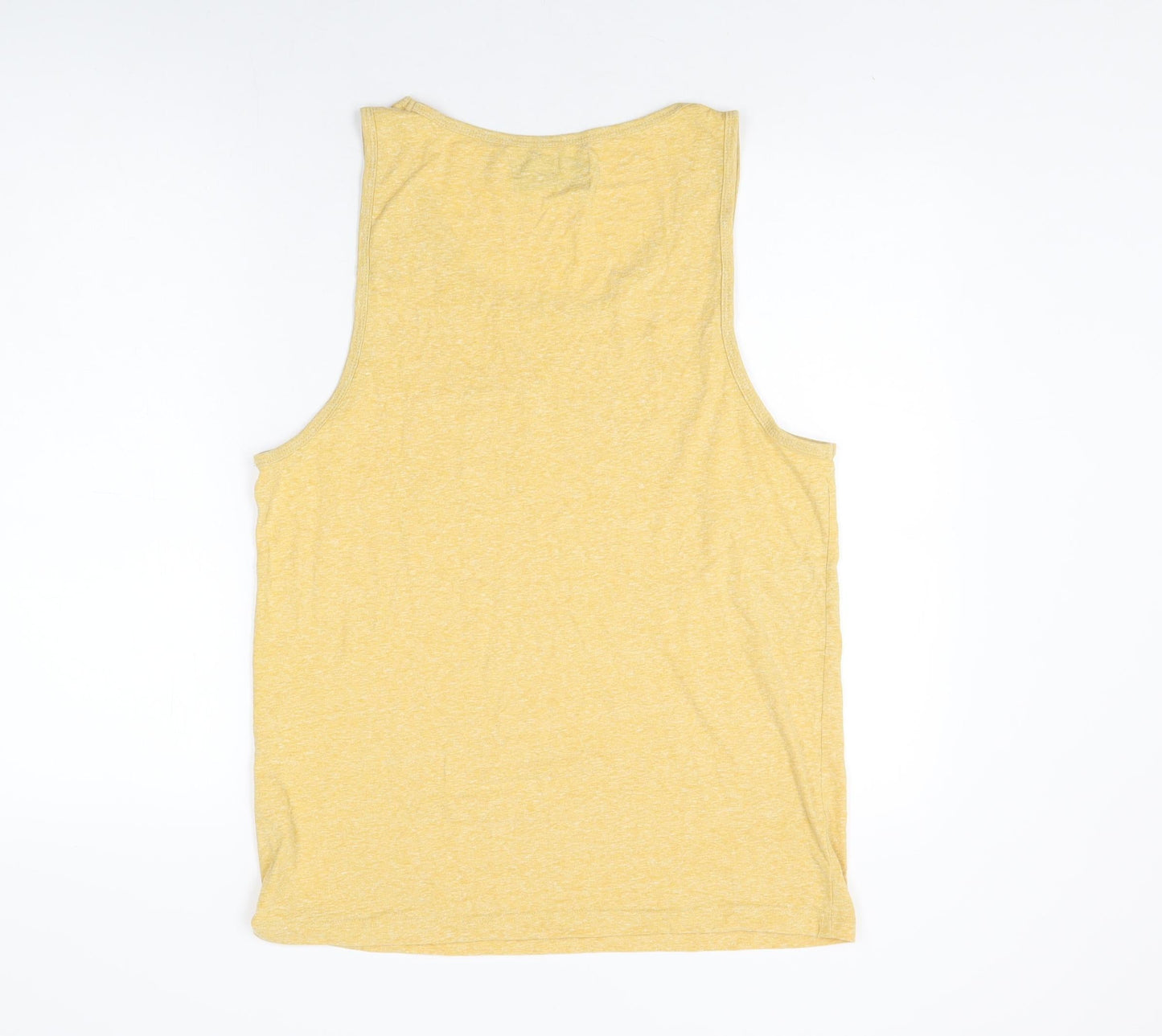 Zara Womens Yellow Cotton Basic Tank Size L Scoop Neck