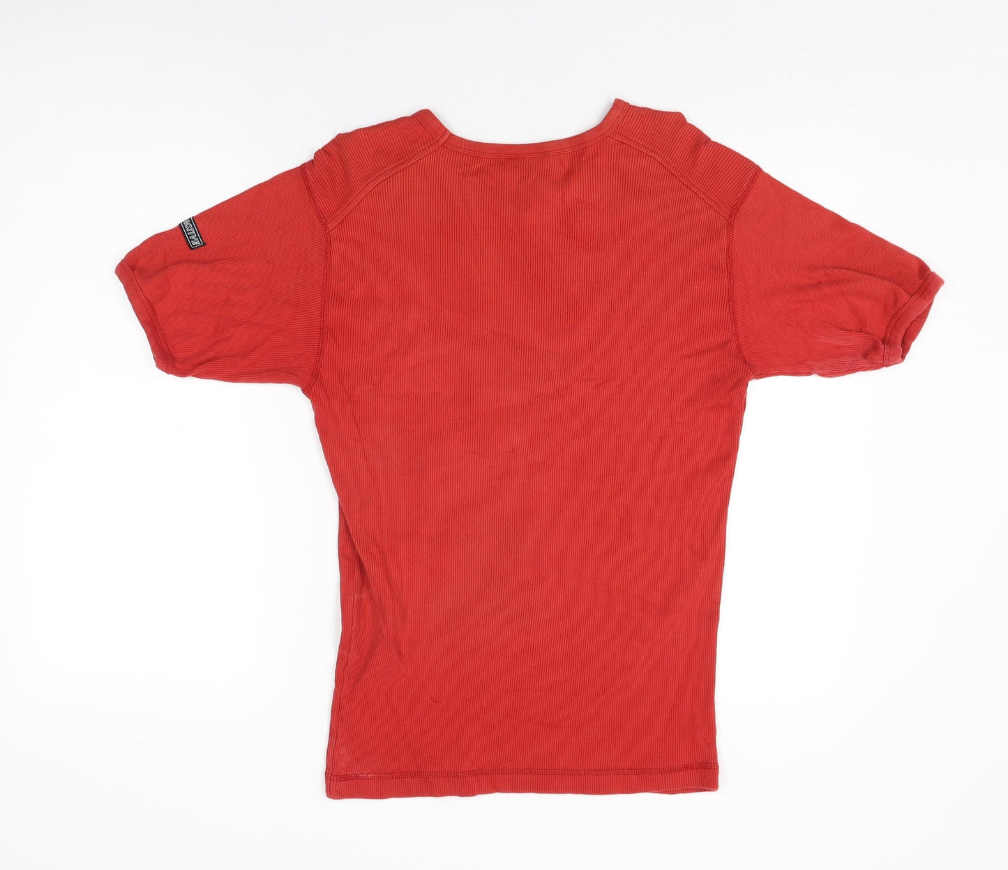 CS Active Womens Red Cotton Basic T-Shirt Size L V-Neck