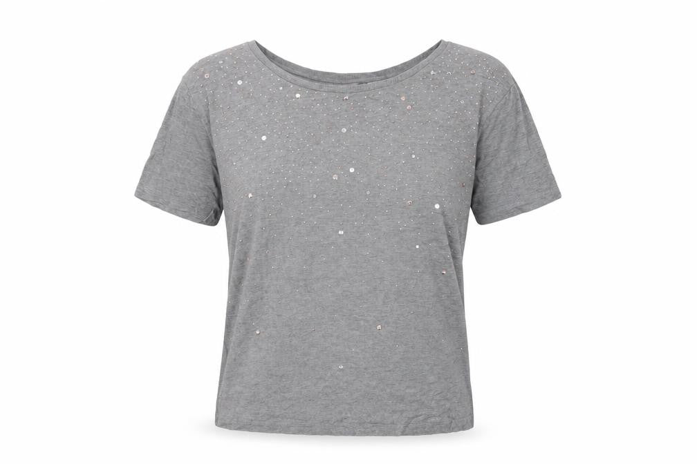 NEXT Womens Grey Viscose Basic T-Shirt Size 8 Round Neck