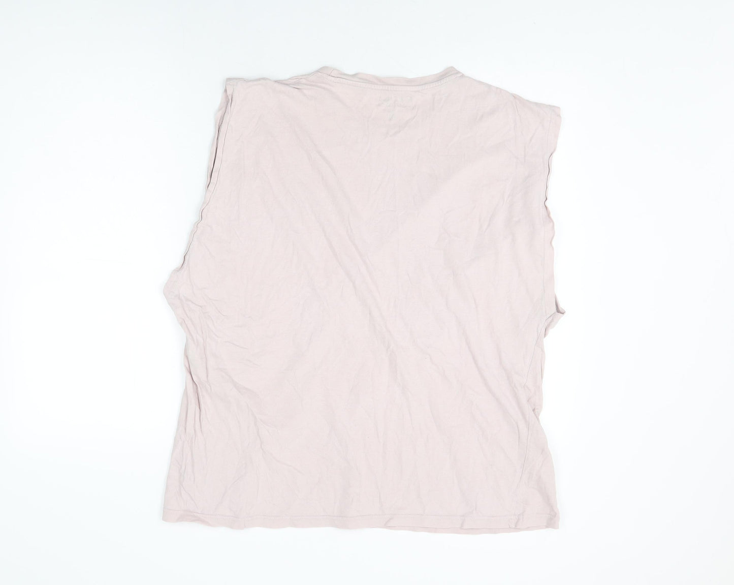 Boohoo Mens Pink Cotton T-Shirt Size M Round Neck