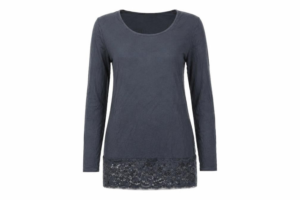 Zuppe Womens Grey Viscose Basic T-Shirt Size 14 Round Neck