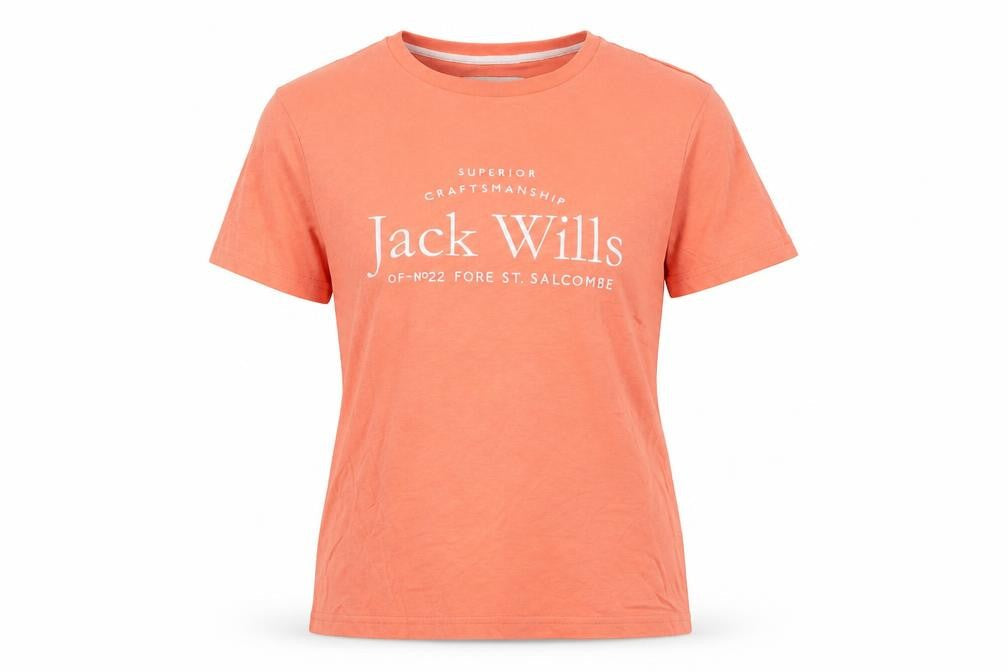 Jack Wills Womens Pink Cotton Basic T-Shirt Size 6 Round Neck