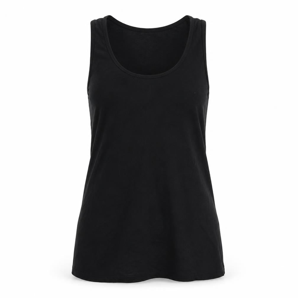 New Look Womens Black Viscose Basic Tank Size 6 Scoop Neck