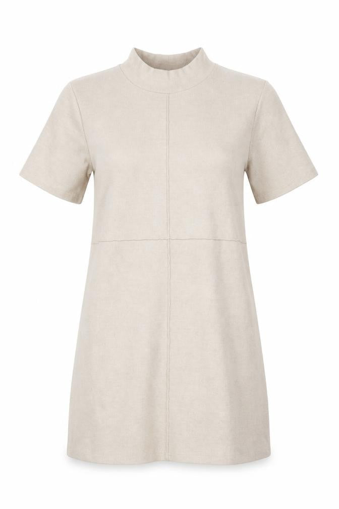 Zara Womens Beige Cotton Shift Size M High Neck Pullover