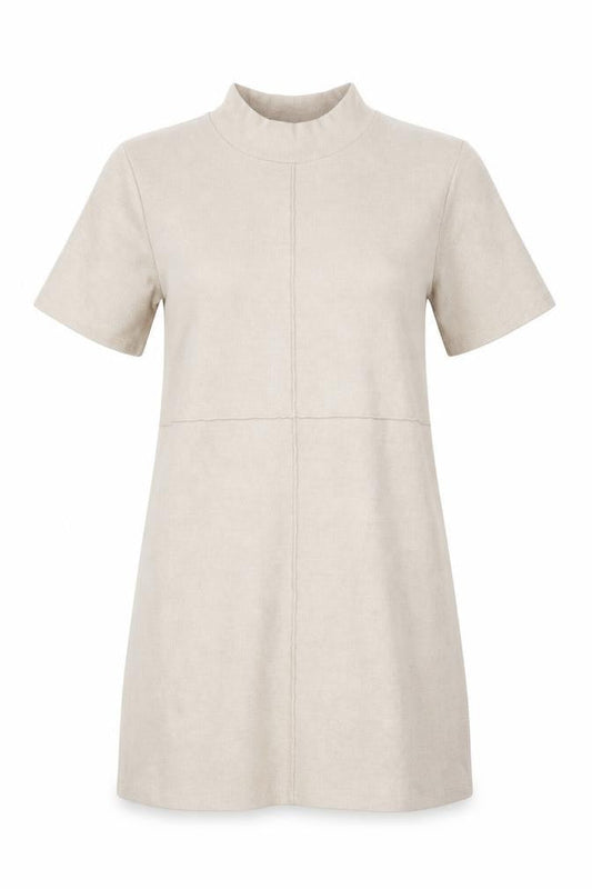 Zara Womens Beige Cotton Shift Size M High Neck Pullover