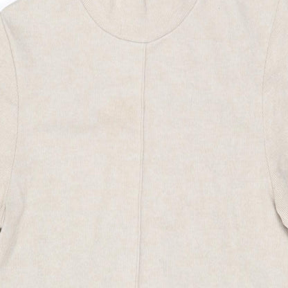 Zara Womens Beige Cotton Shift Size M High Neck Pullover