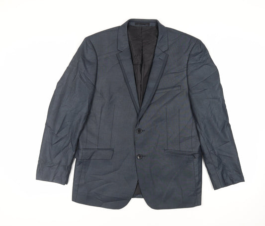 OneSixFive Mens Blue Polyester Jacket Suit Jacket Size 42 Regular