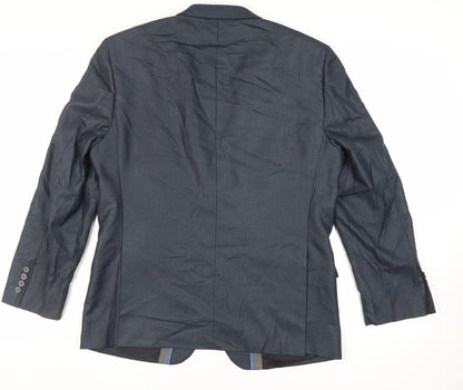ONESIX5IVE Mens Blue Polyester Jacket Suit Jacket Size 42 Regular