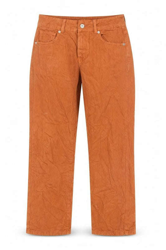 Find Womens Orange Cotton Mom Jeans Size 28 in L32 in Regular Zip