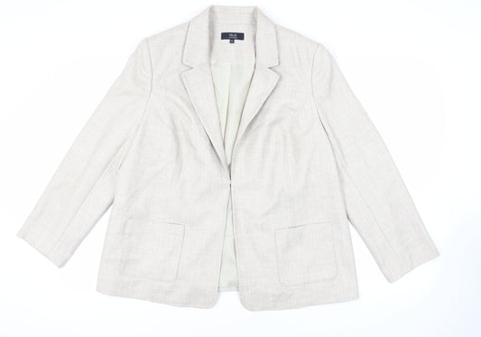 EWM Womens Beige Jacket Blazer Size 20 Hook & Eye