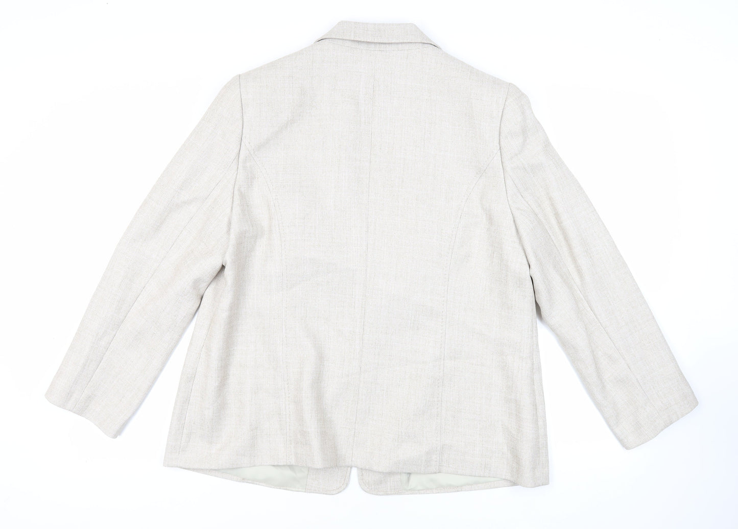 EWM Womens Beige Jacket Blazer Size 20 Hook & Eye