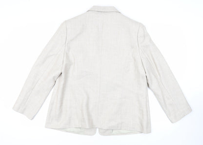 EWM Womens Beige Jacket Blazer Size 20 Hook & Eye