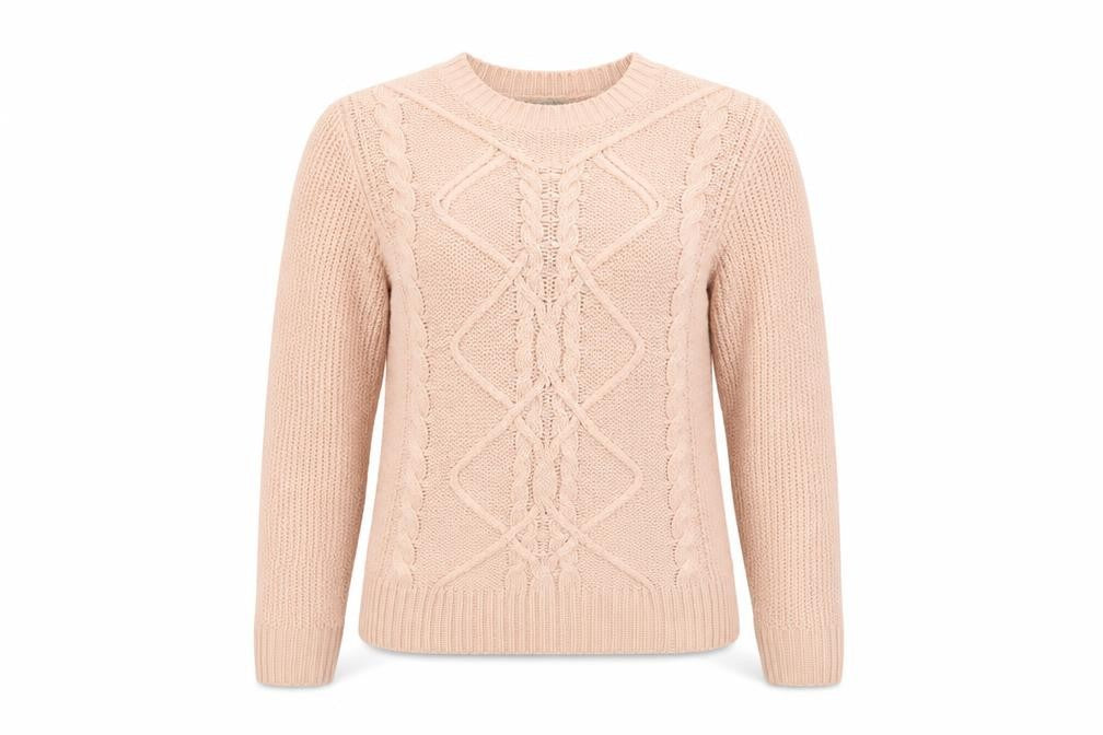 Oasis Womens Pink Round Neck Acrylic Pullover Jumper Size M