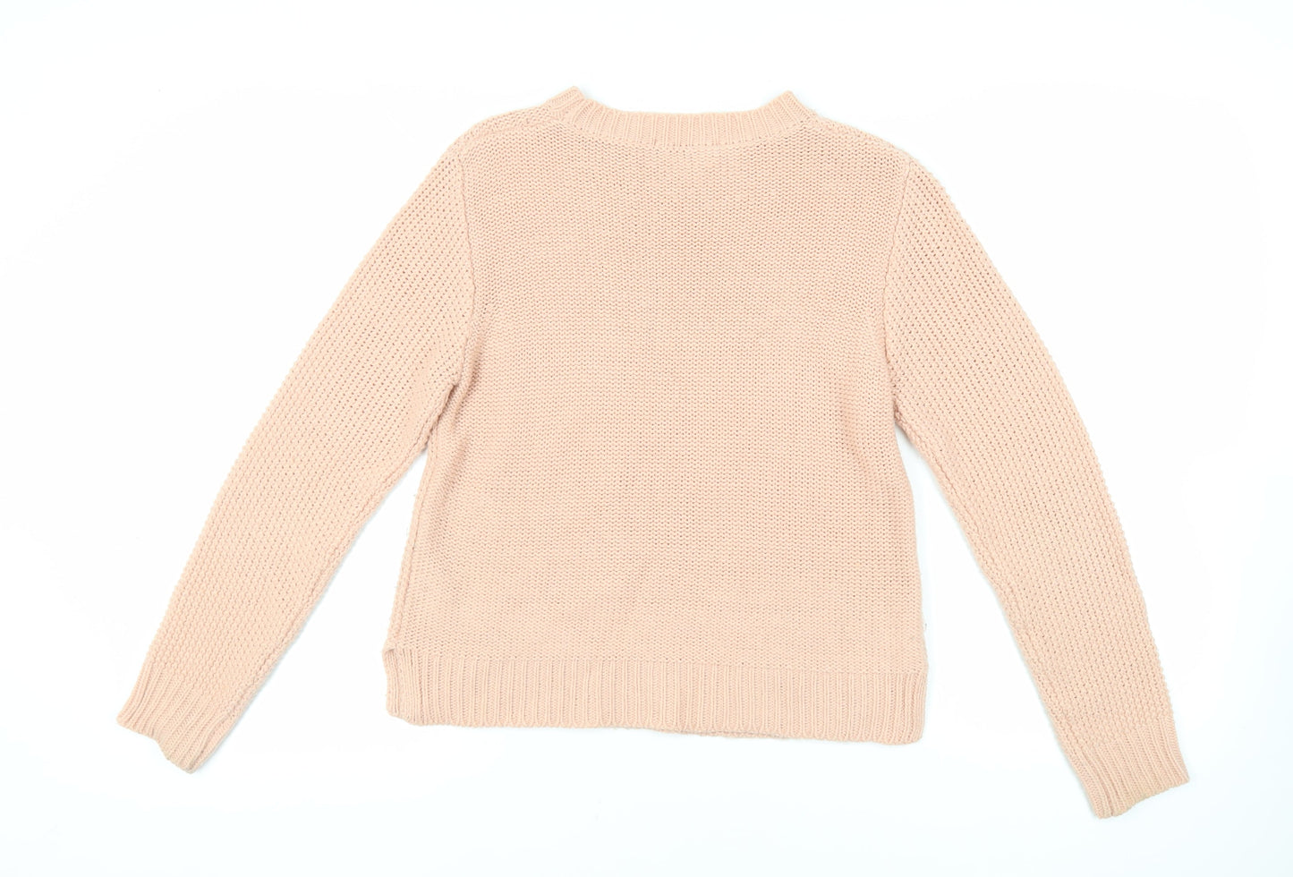 Oasis Womens Pink Round Neck Acrylic Pullover Jumper Size M