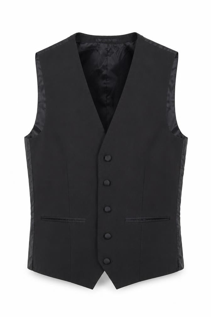 NEXT Mens Black Polyester Jacket Suit Waistcoat Size 36 Regular