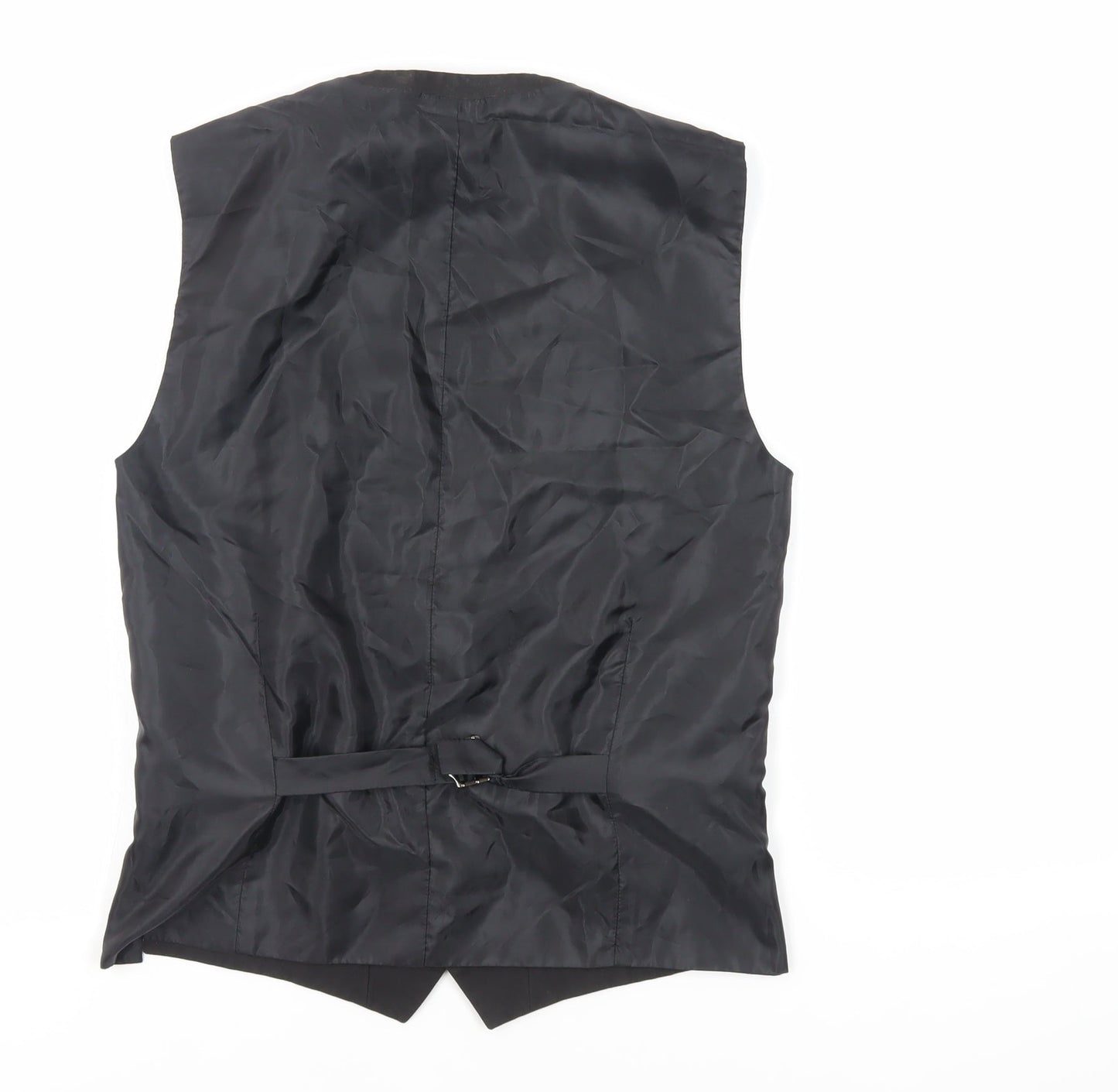 NEXT Mens Black Polyester Jacket Suit Waistcoat Size 36 Regular