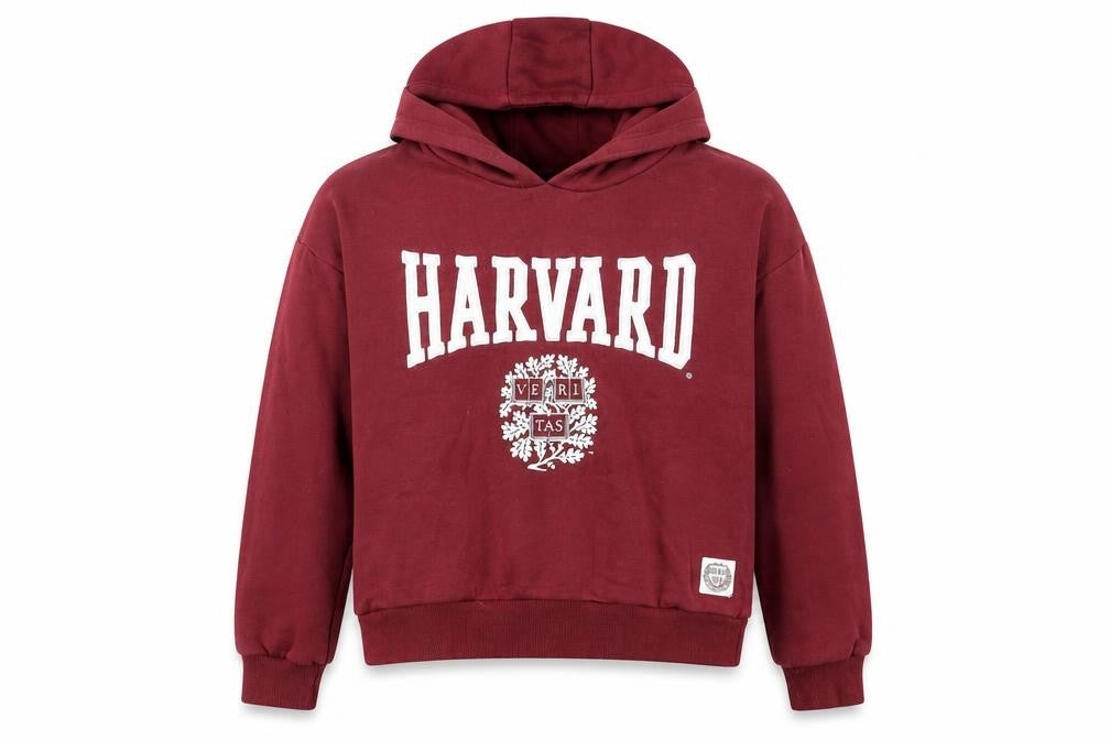Harvard Girls Red Cotton Pullover Hoodie Size 10-11 Years Pullover - Logo