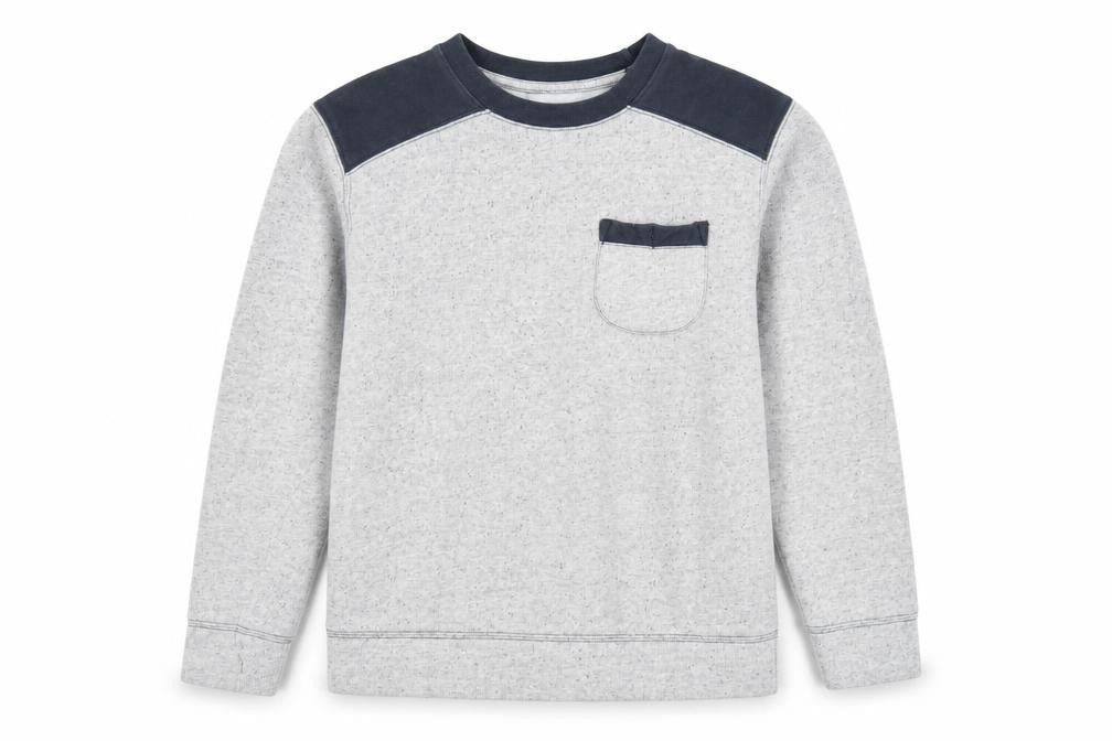 Flip Back Boys Grey Cotton Pullover Sweatshirt Size 15-16 Years Pullover