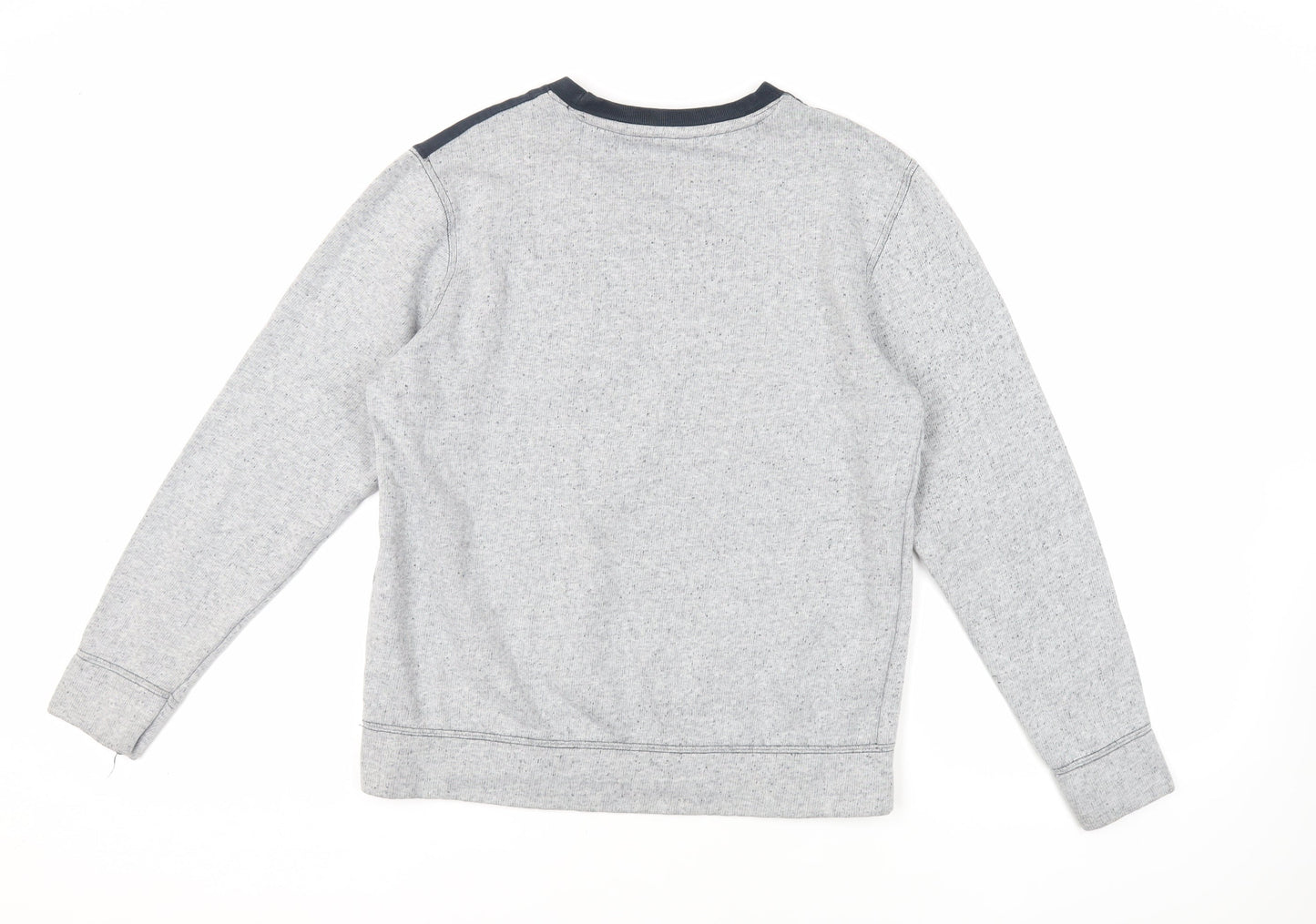 Flip Back Boys Grey Cotton Pullover Sweatshirt Size 15-16 Years Pullover