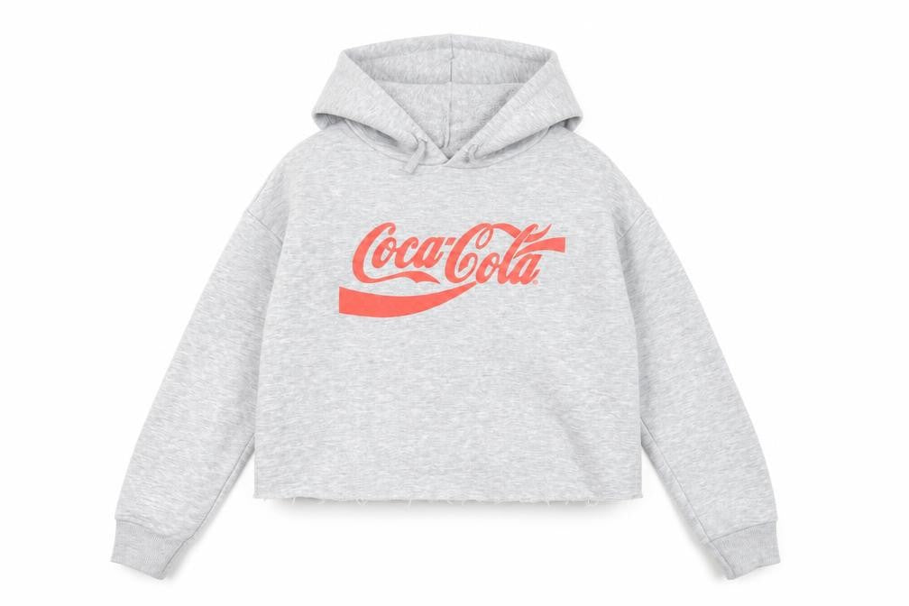 New Look Girls Grey Polyester Pullover Hoodie Size 12-13 Years Pullover - Coca-Cola