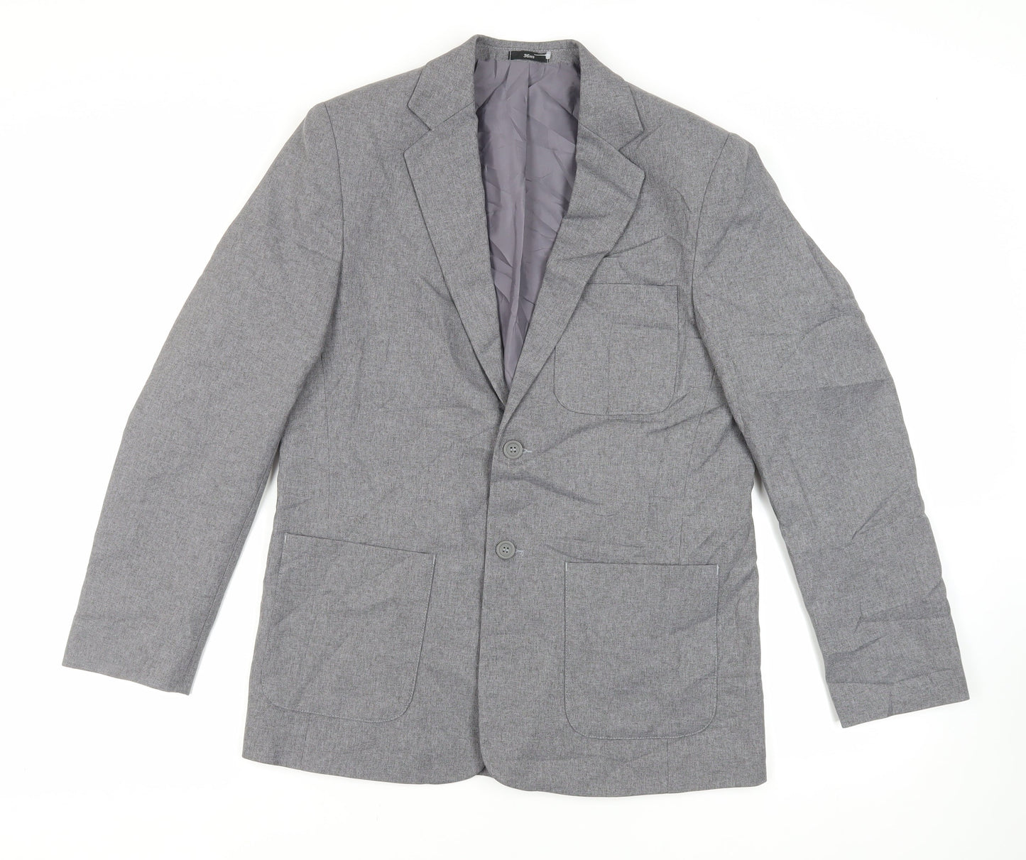 Pine & Buckland Mens Grey Polyester Jacket Suit Jacket Size 36 Regular