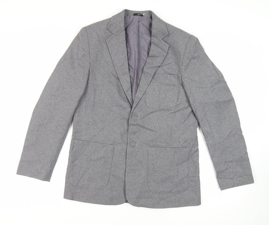 Pine & Buckland Mens Grey Polyester Jacket Suit Jacket Size 36 Regular