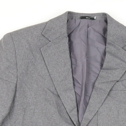 Pine & Buckland Mens Grey Polyester Jacket Suit Jacket Size 36 Regular