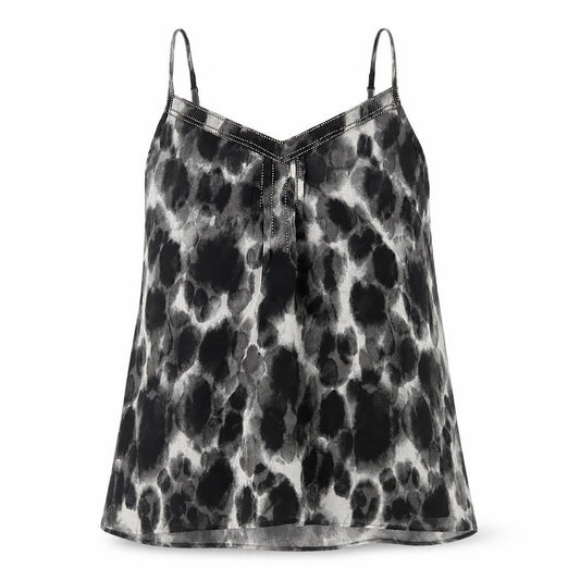 NEXT Womens Black Geometric Polyester Camisole Tank Size 6 V-Neck - Beaded