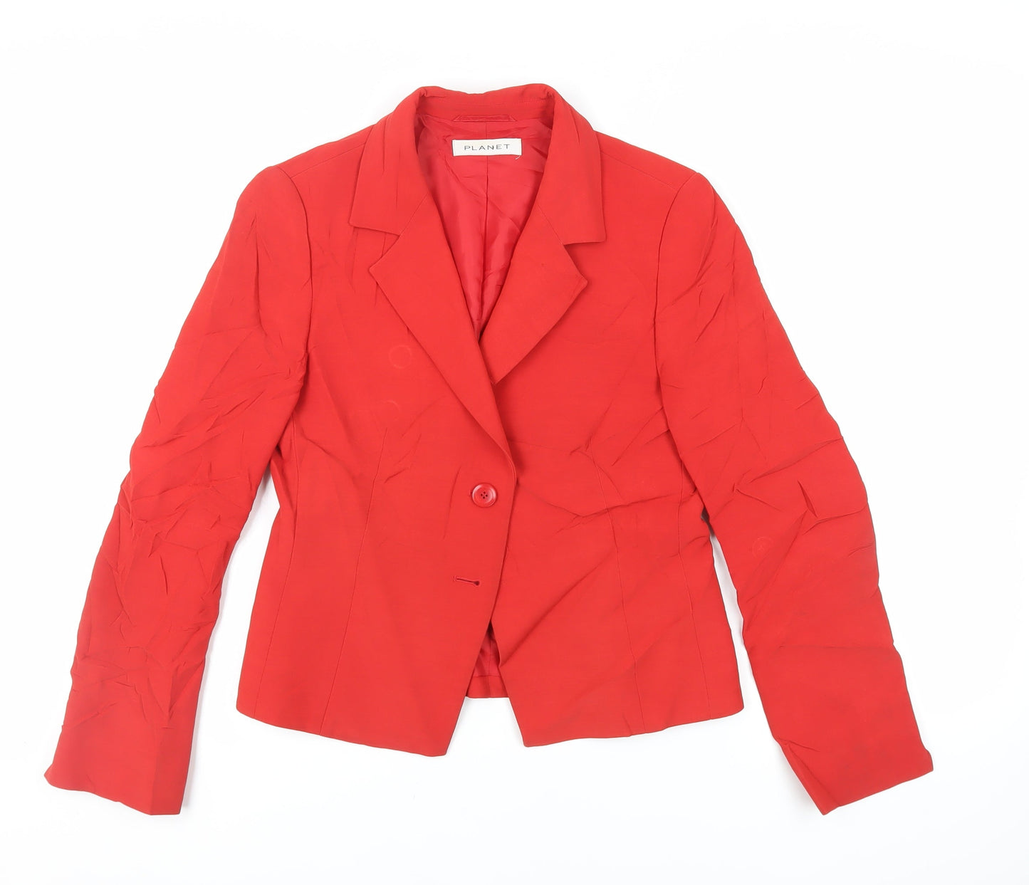 Planet Womens Red Jacket Blazer Size 8 Button
