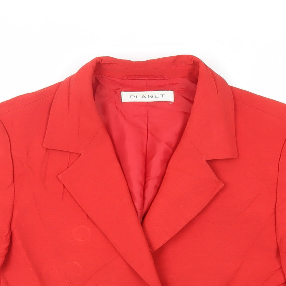 Planet Womens Red Jacket Blazer Size 8 Button