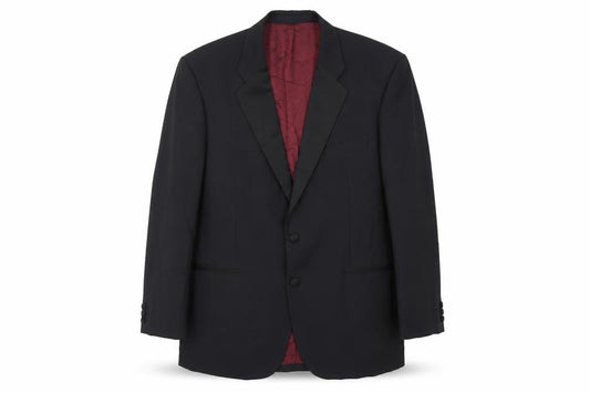 St Michael Mens Black Polyester Tuxedo Suit Jacket Size 42 Regular - Vintage