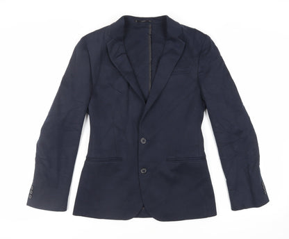 Additional front view of ASOS men’s blue polyester jacket blazer, size 38, regular