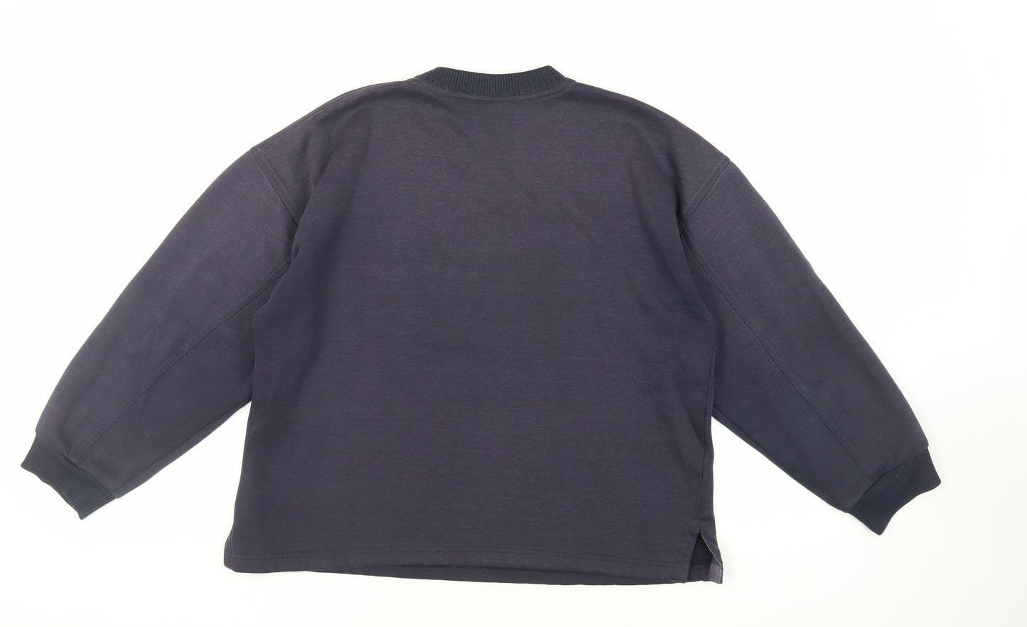 Stewart Merrett Womens Blue Cotton Pullover Sweatshirt Size S Pullover - Embroidered
