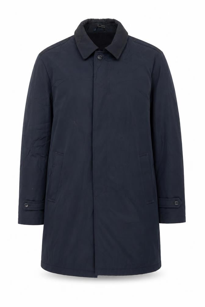 DS Classic Mens Blue Overcoat Coat Size L Button