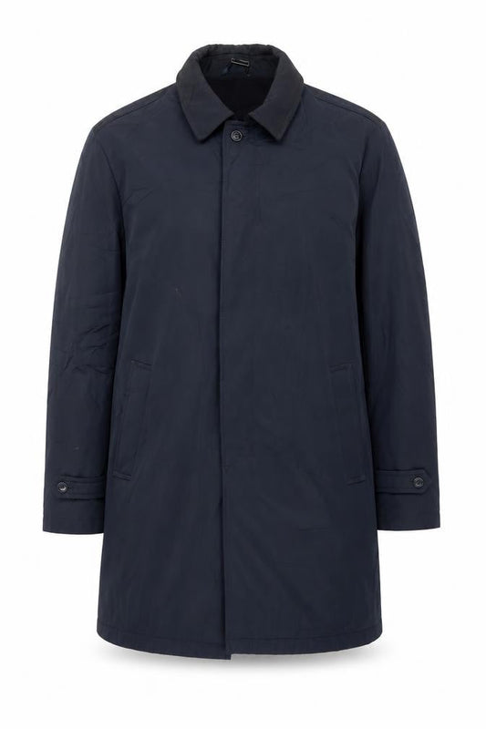 DS Classic Mens Blue Overcoat Coat Size L Button